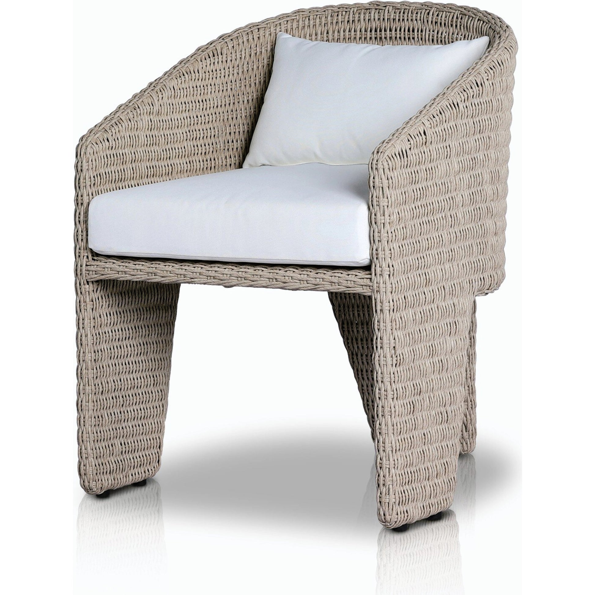 Fae Outdoor Dining Chair by Four Hands in stinson white. Made from 100% olefin, 100% polyethylene in a modern style.