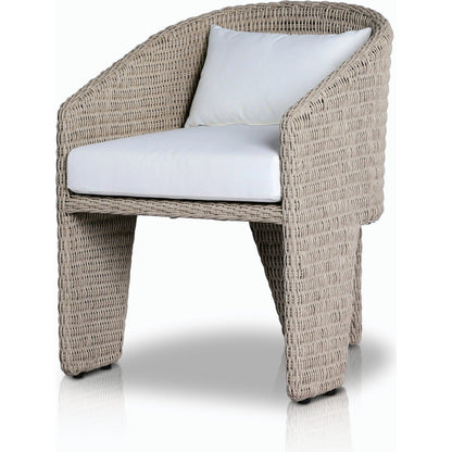 Fae Outdoor Dining Chair by Four Hands in stinson white. Made from 100% olefin, 100% polyethylene in a modern style.