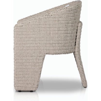 Fae Outdoor Dining Chair by Four Hands in stinson white. Made from 100% olefin, 100% polyethylene in a modern style.