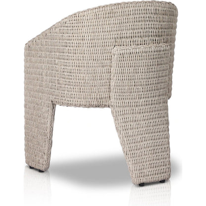 Fae Outdoor Dining Chair by Four Hands in stinson white. Made from 100% olefin, 100% polyethylene in a modern style.
