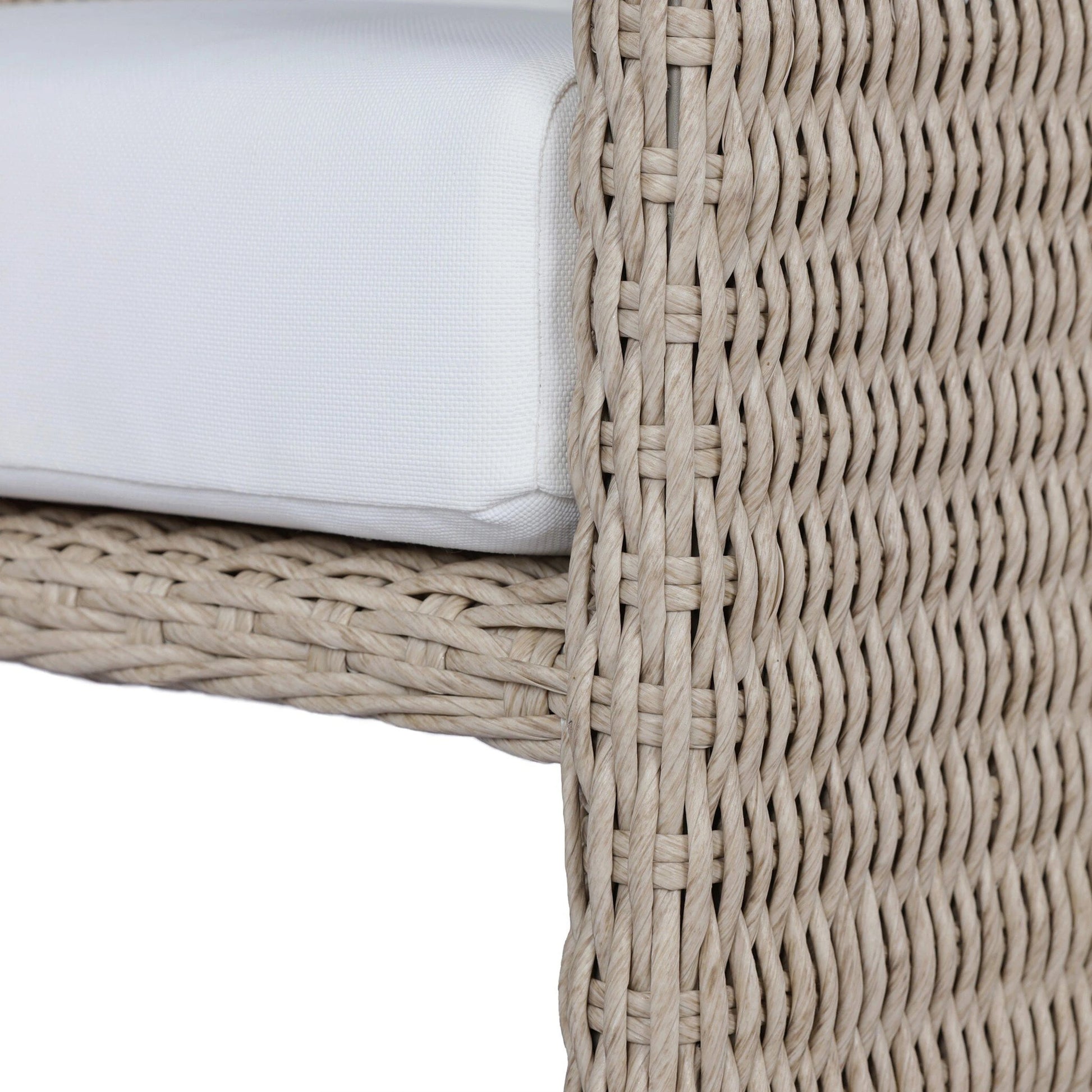 Fae Outdoor Dining Chair by Four Hands in stinson white. Made from 100% olefin, 100% polyethylene in a modern style.