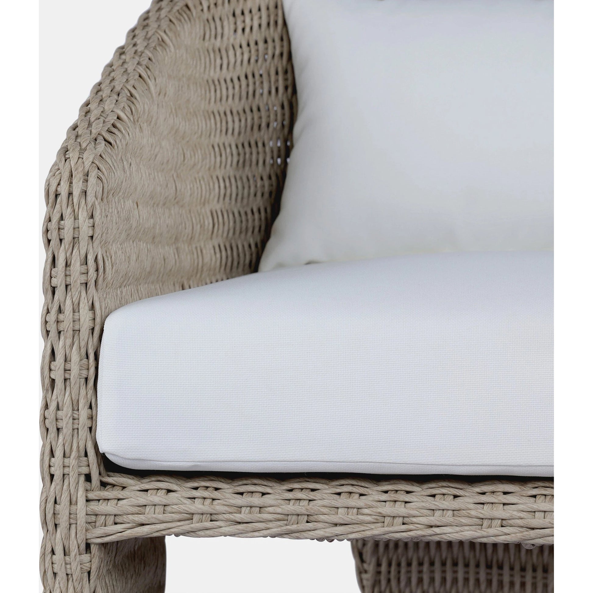 Fae Outdoor Dining Chair by Four Hands in stinson white. Made from 100% olefin, 100% polyethylene in a modern style.