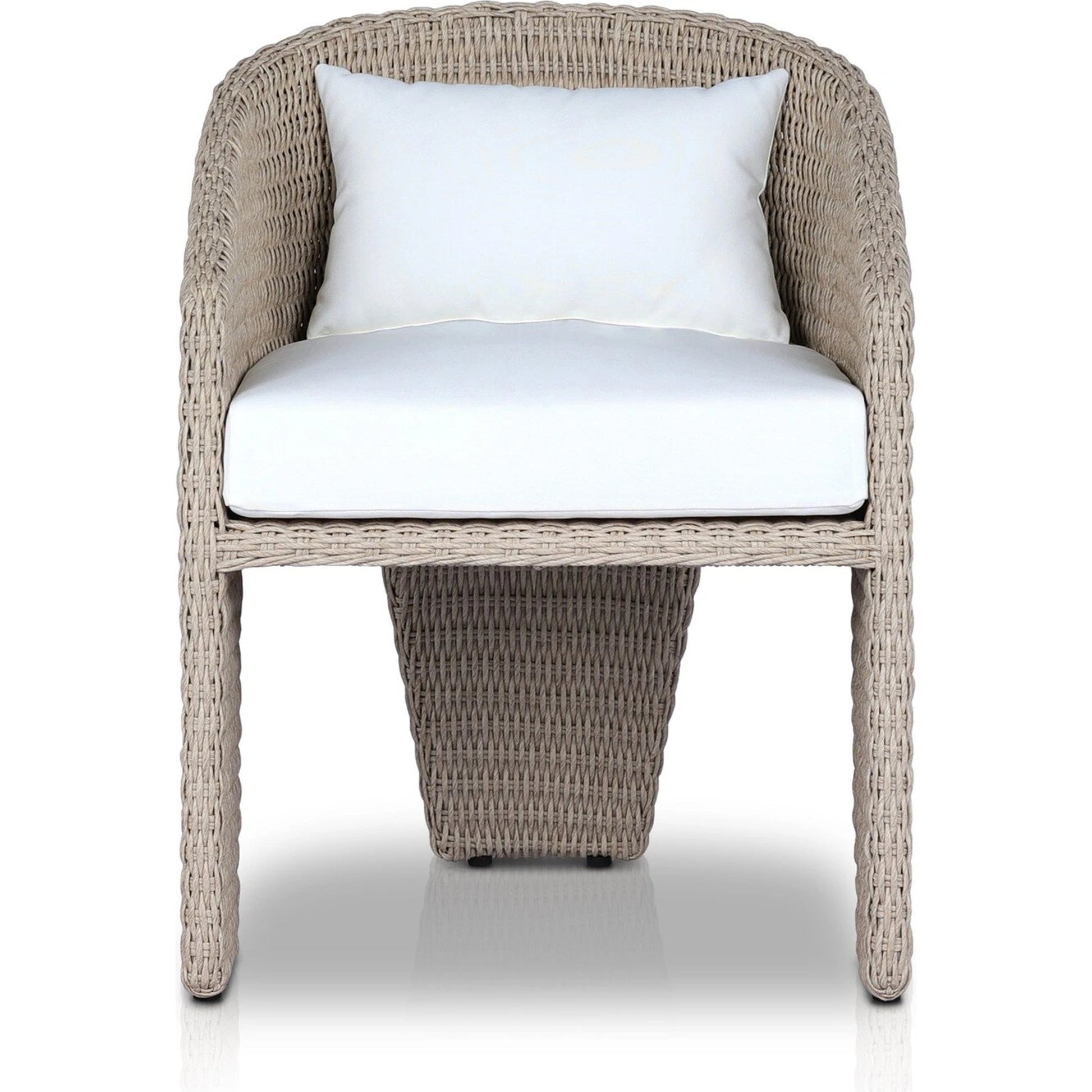 Fae Outdoor Dining Chair by Four Hands in stinson white. Made from 100% olefin, 100% polyethylene in a modern style.