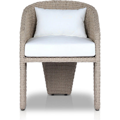 Fae Outdoor Dining Chair by Four Hands in stinson white. Made from 100% olefin, 100% polyethylene in a modern style.