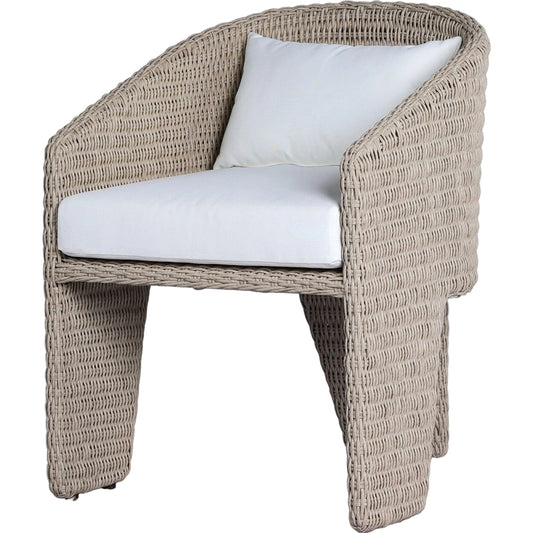 001 SI-2137315 | Primary Silo | Fae Outdoor Dining Chair by Four Hands in stinson white. Made from 100% olefin, 100% polyethylene in a modern style.
