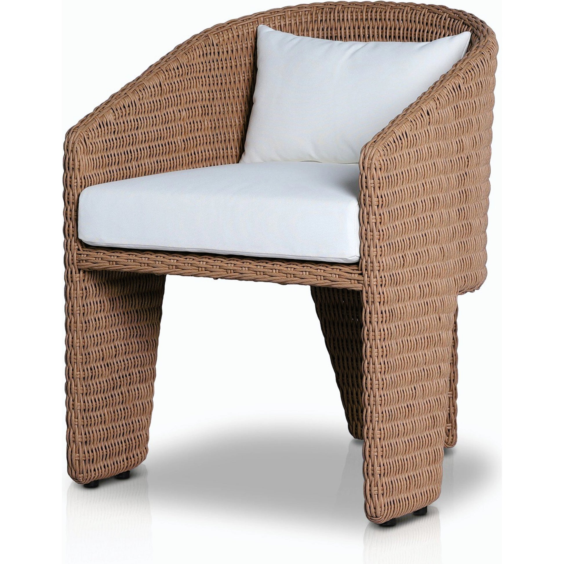 Fae Outdoor Dining Chair by Four Hands in stinson white. Made from 100% olefin, 100% polyethylene in a modern style.