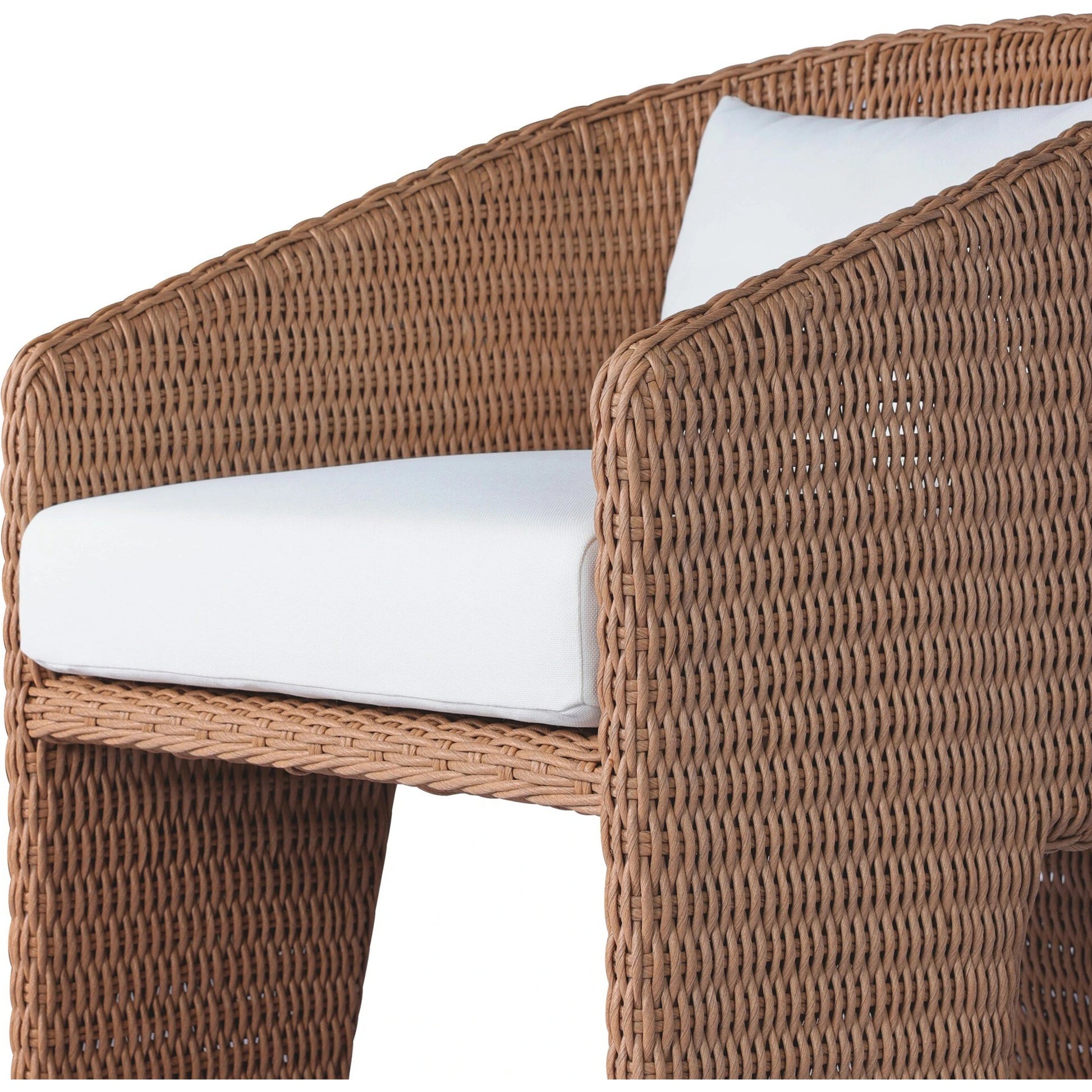 Fae Outdoor Dining Chair by Four Hands in stinson white. Made from 100% olefin, 100% polyethylene in a modern style.