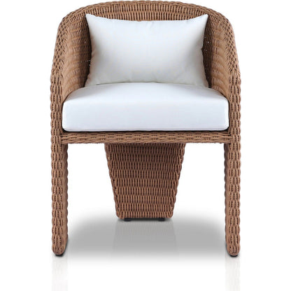 Fae Outdoor Dining Chair by Four Hands in stinson white. Made from 100% olefin, 100% polyethylene in a modern style.