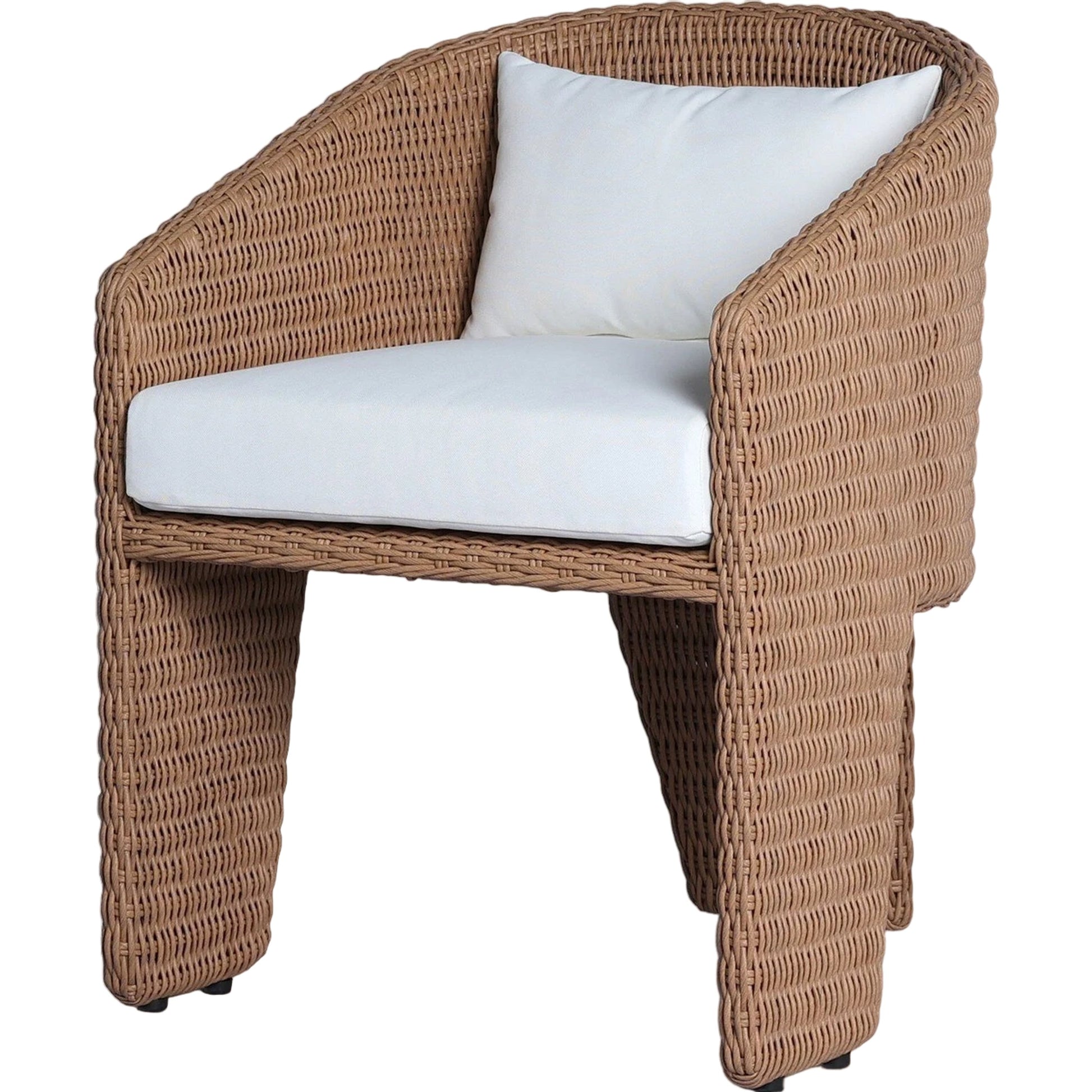 Fae Outdoor Dining Chair by Four Hands in stinson white. Made from 100% olefin, 100% polyethylene in a modern style.