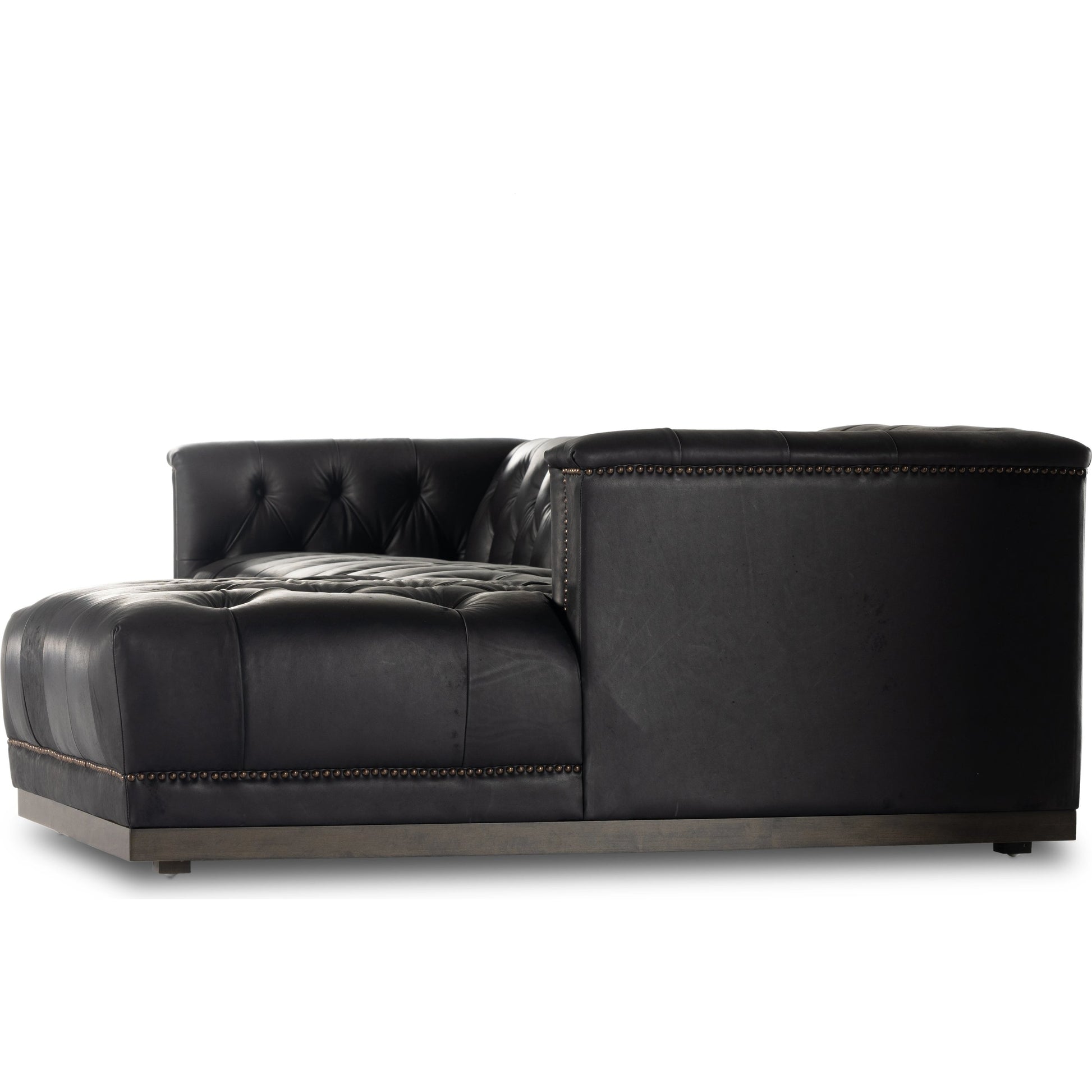 Maxx 2-Piece Sectional by Four Hands in sapphire birch. Made from 92% polyester, 5% cotton, 3% latex, solid parawood, iron in a modern style.