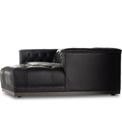 Maxx 2-Piece Sectional by Four Hands in sapphire birch. Made from 92% polyester, 5% cotton, 3% latex, solid parawood, iron in a modern style.