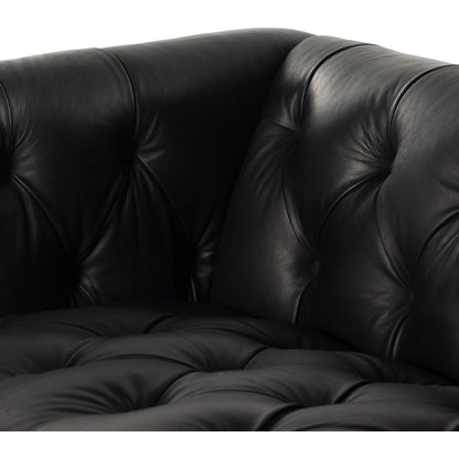 Maxx 2-Piece Sectional by Four Hands in sapphire birch. Made from 92% polyester, 5% cotton, 3% latex, solid parawood, iron in a modern style.