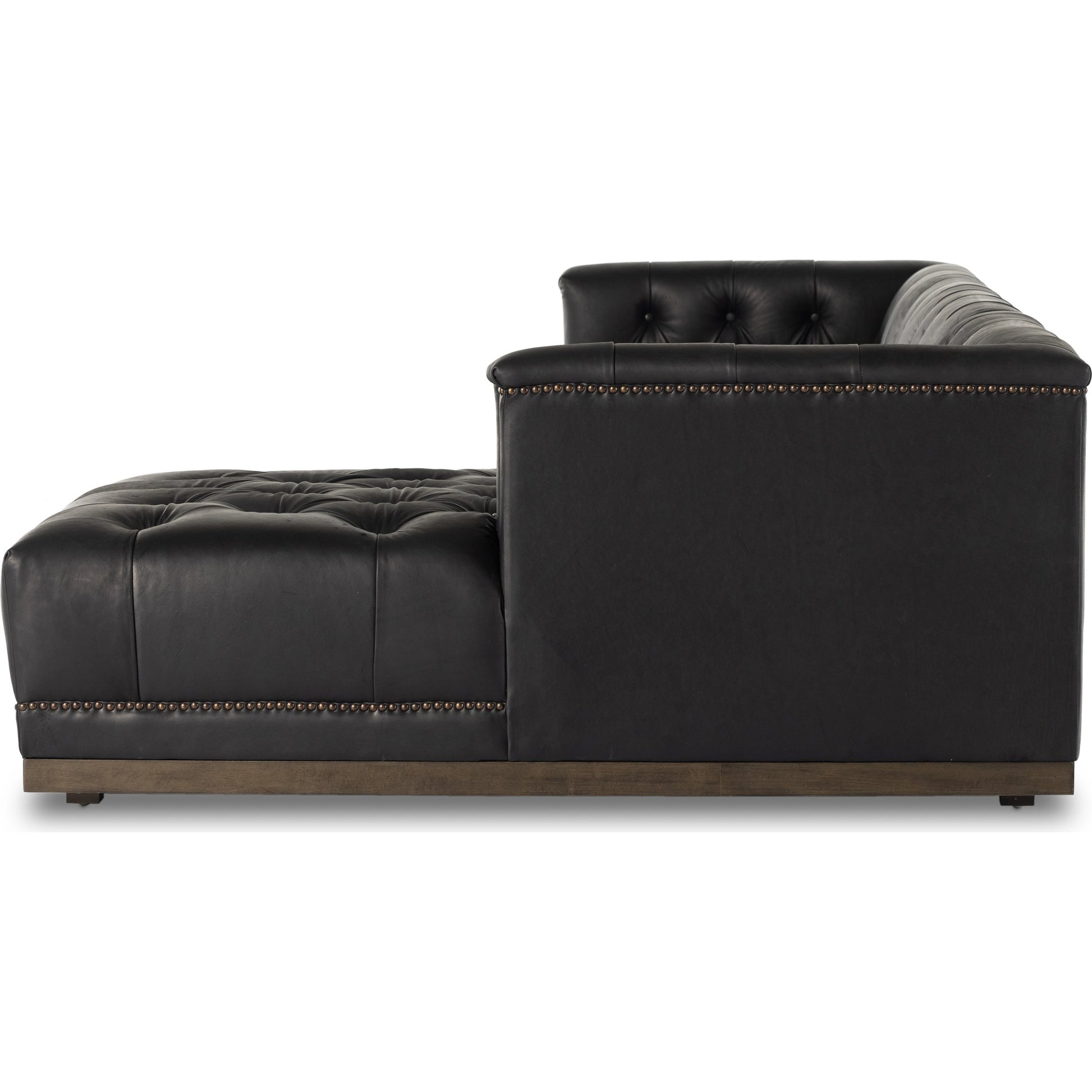 Maxx 2-Piece Sectional by Four Hands in sapphire birch. Made from 92% polyester, 5% cotton, 3% latex, solid parawood, iron in a modern style.