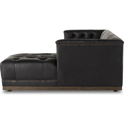 Maxx 2-Piece Sectional by Four Hands in sapphire birch. Made from 92% polyester, 5% cotton, 3% latex, solid parawood, iron in a modern style.