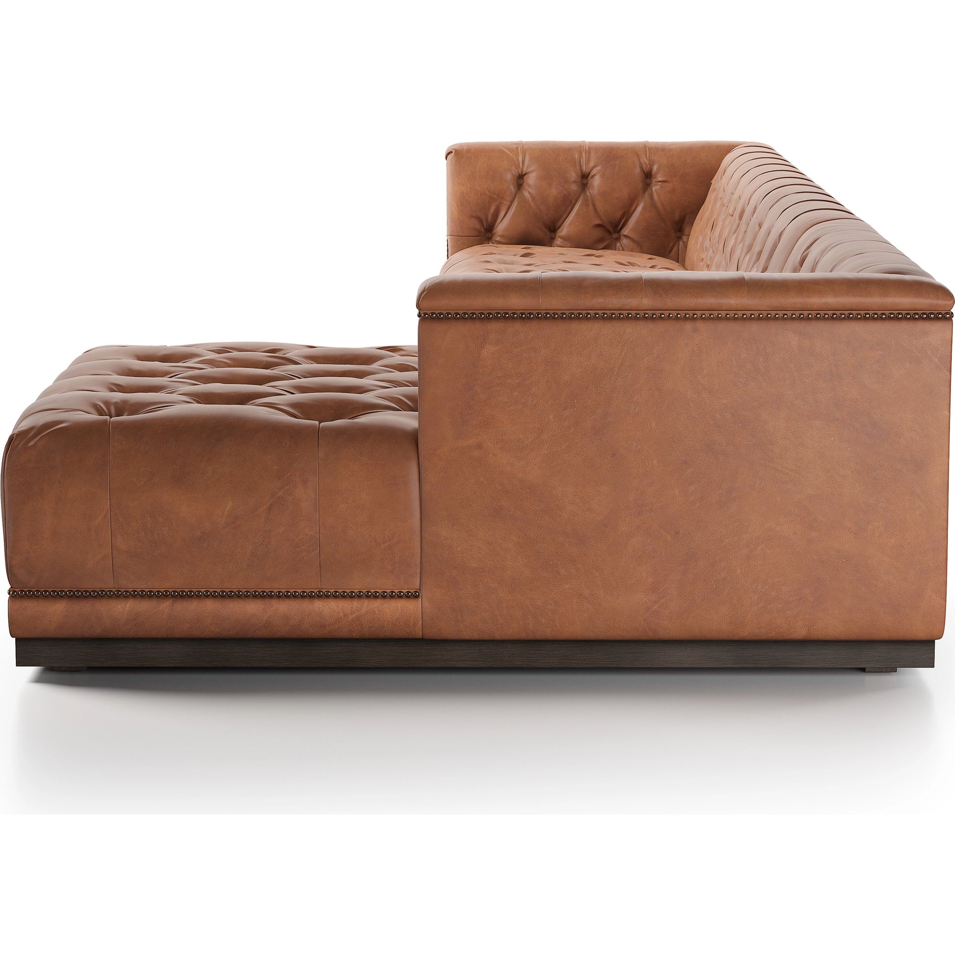 Maxx 2-Piece Sectional by Four Hands in sapphire birch. Made from 92% polyester, 5% cotton, 3% latex, solid parawood, iron in a modern style.