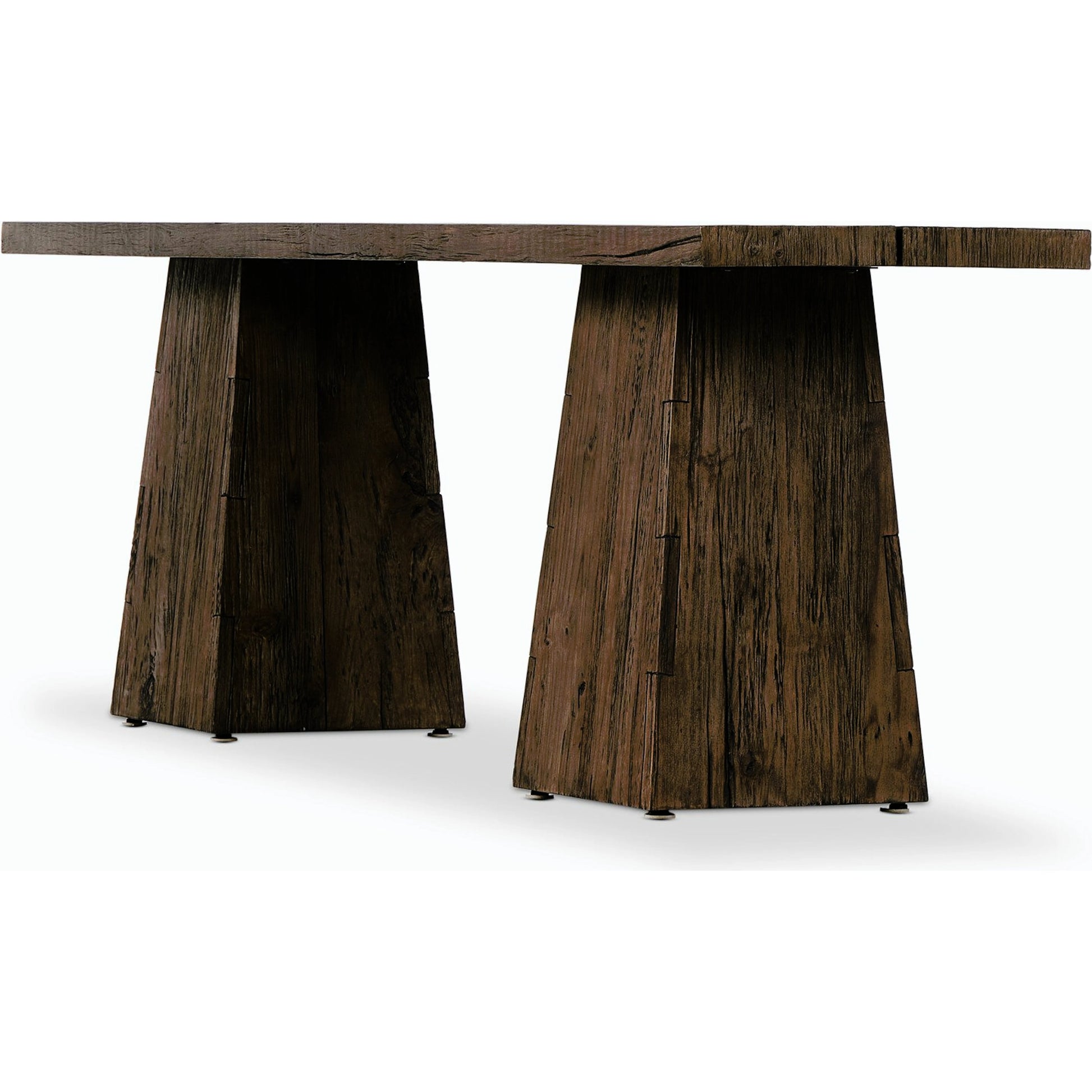 Atlas Console Table by Four Hands in smoked alder. Made from resawn alder, engineered hardwood in a modern style.