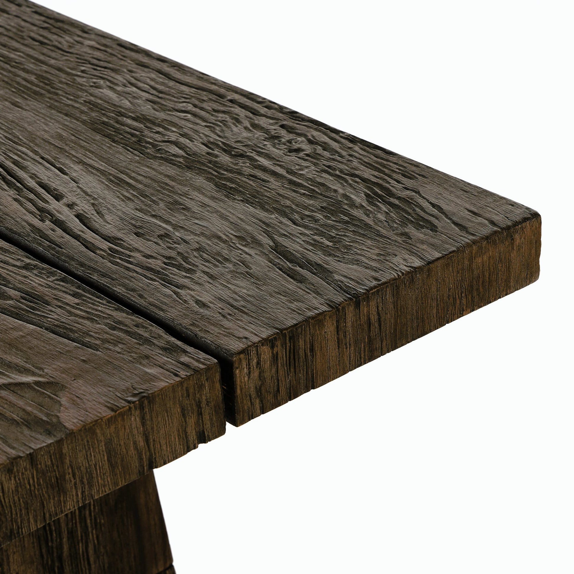 Atlas Console Table by Four Hands in smoked alder. Made from resawn alder, engineered hardwood in a modern style.