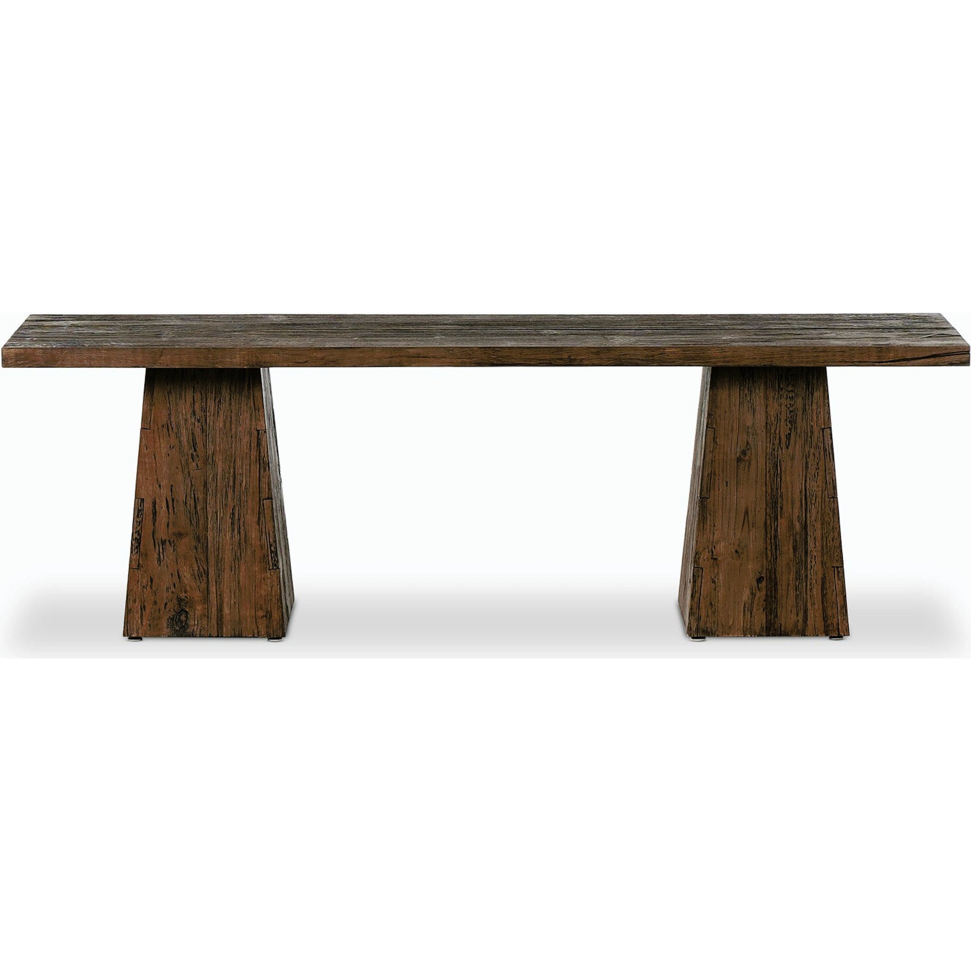 Atlas Console Table by Four Hands in smoked alder. Made from resawn alder, engineered hardwood in a modern style.