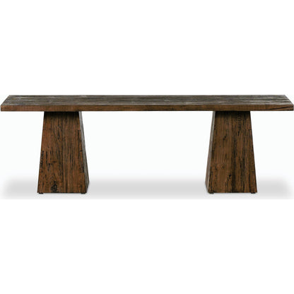 Atlas Console Table by Four Hands in smoked alder. Made from resawn alder, engineered hardwood in a modern style.