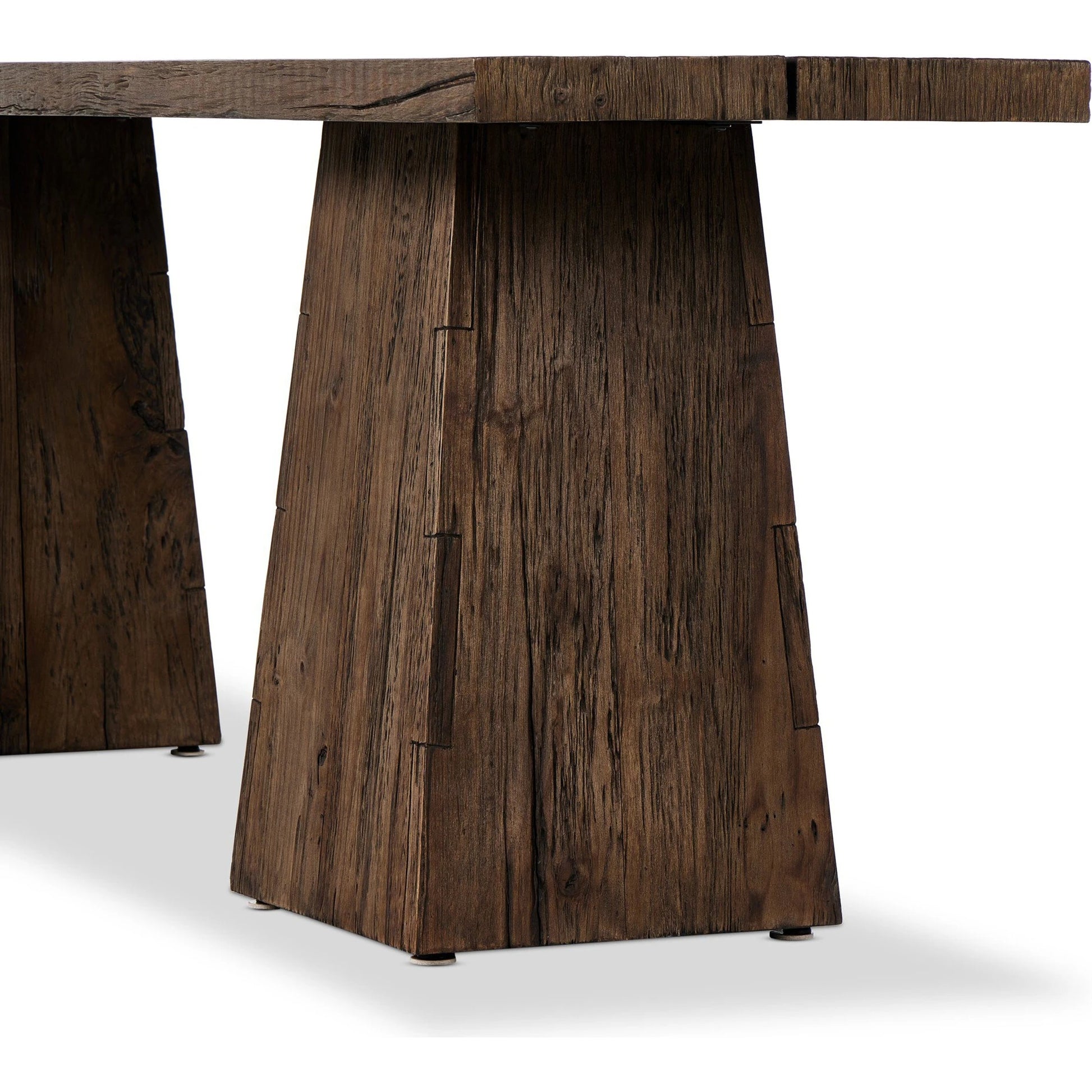 Atlas Console Table by Four Hands in smoked alder. Made from resawn alder, engineered hardwood in a modern style.