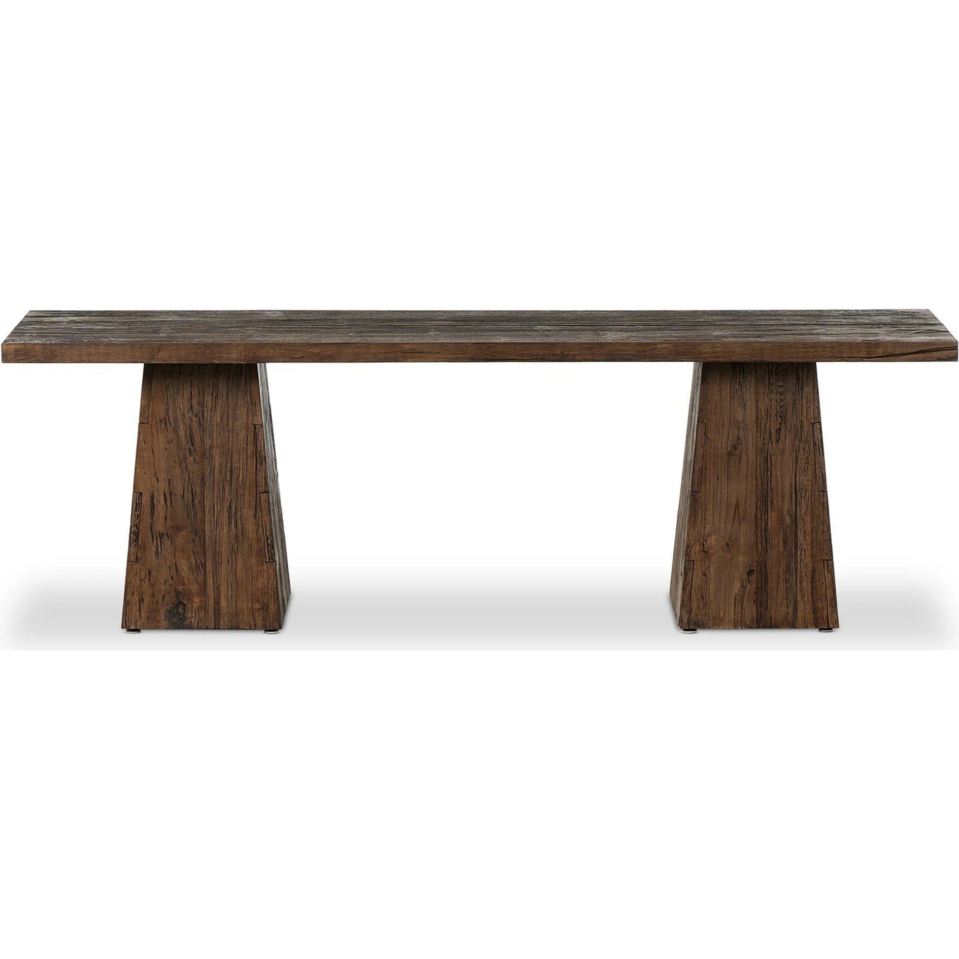 Atlas Console Table by Four Hands in smoked alder. Made from resawn alder, engineered hardwood in a modern style.