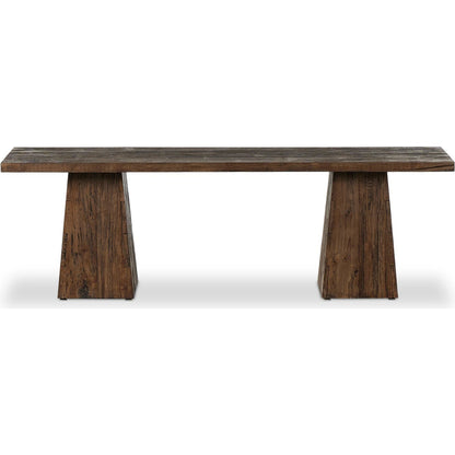 Atlas Console Table by Four Hands in smoked alder. Made from resawn alder, engineered hardwood in a modern style.