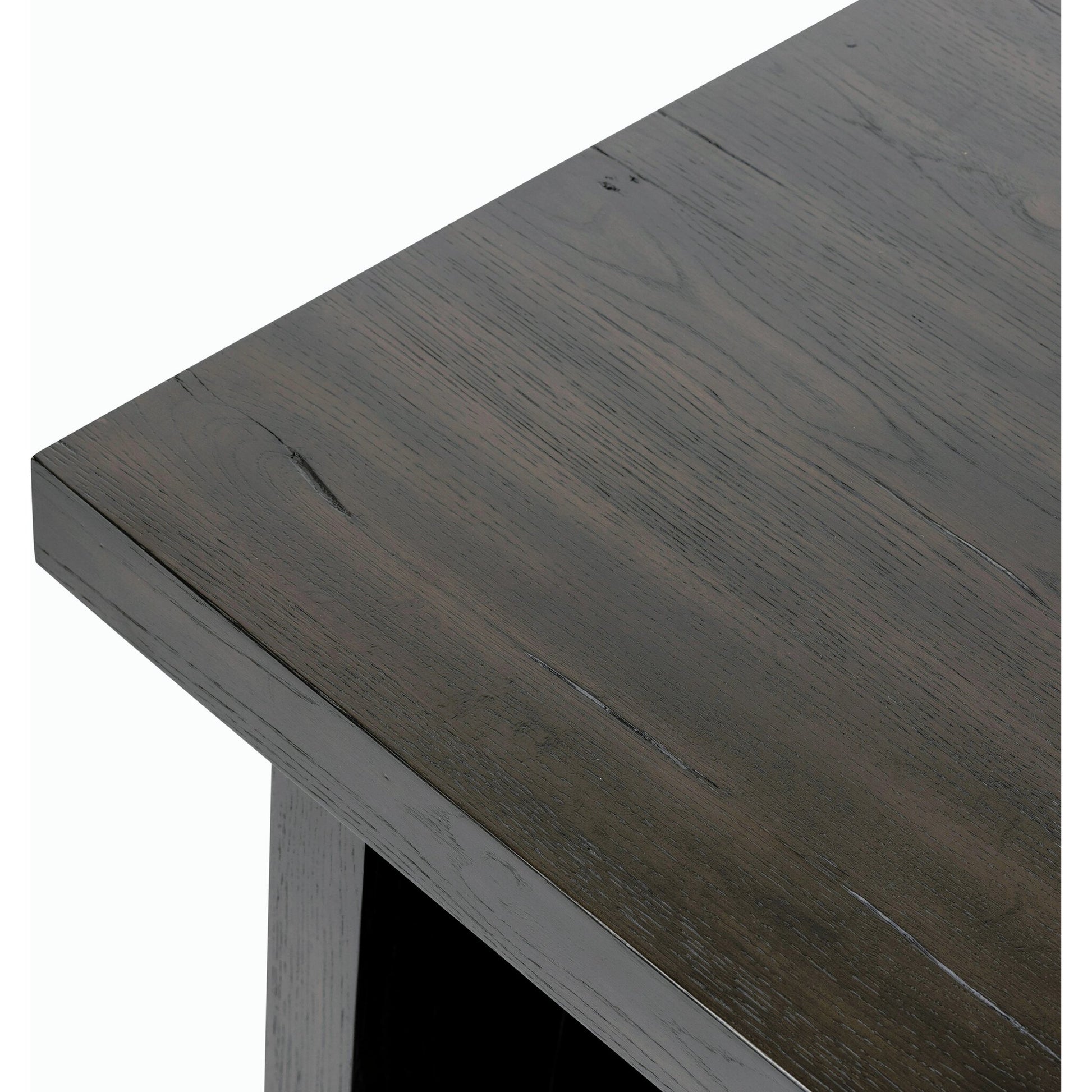 Isaac End Table by Four Hands. Made from thick oak veneer, solid oak in a modern style.