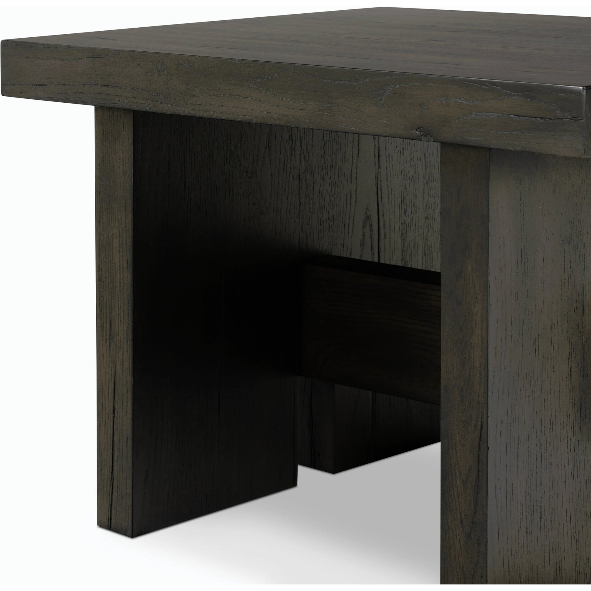 Isaac End Table by Four Hands. Made from thick oak veneer, solid oak in a modern style.