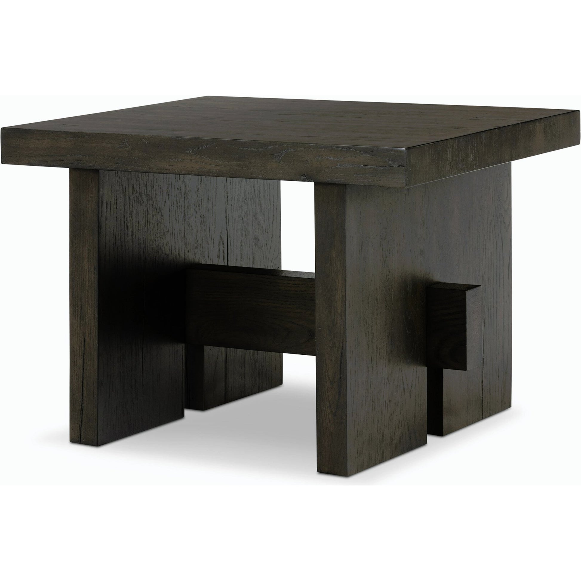 Isaac End Table by Four Hands. Made from thick oak veneer, solid oak in a modern style.