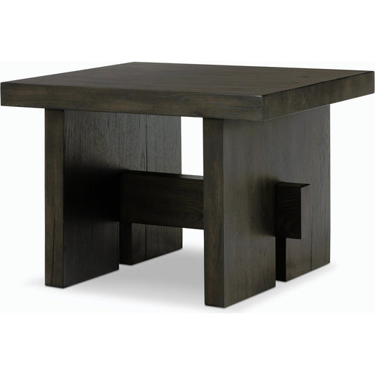 Isaac End Table by Four Hands. Made from thick oak veneer, solid oak in a modern style.