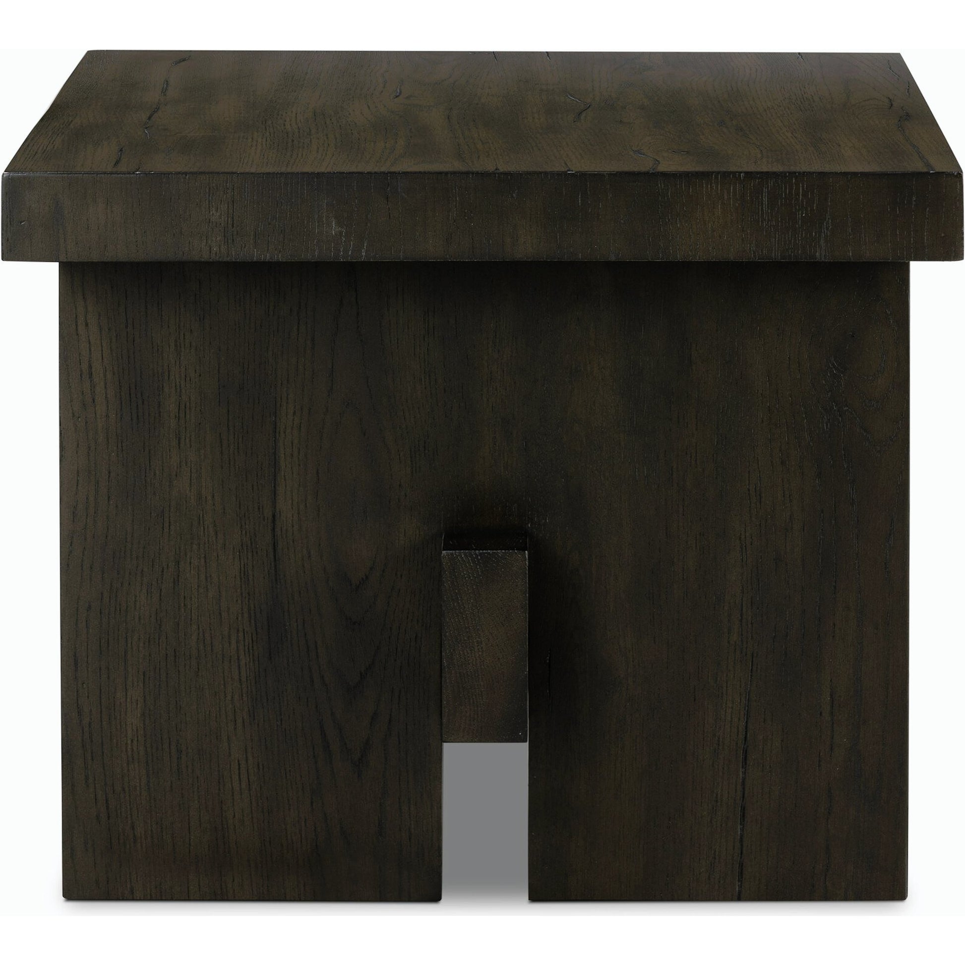 Isaac End Table by Four Hands. Made from thick oak veneer, solid oak in a modern style.