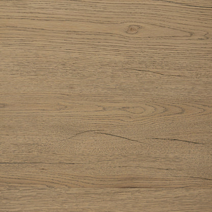 Isaac End Table by Four Hands. Made from thick oak veneer, solid oak in a modern style.