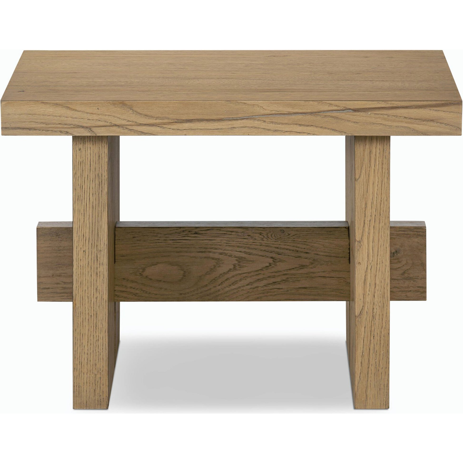 Isaac End Table by Four Hands. Made from thick oak veneer, solid oak in a modern style.