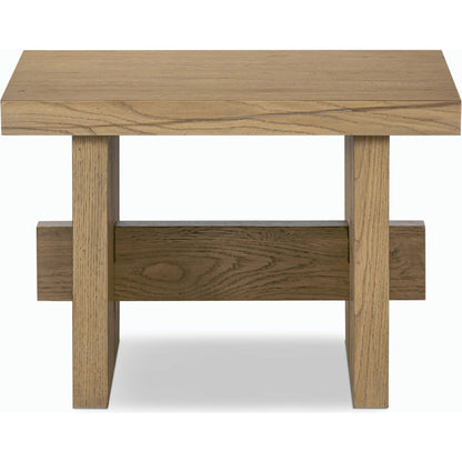 Isaac End Table by Four Hands. Made from thick oak veneer, solid oak in a modern style.