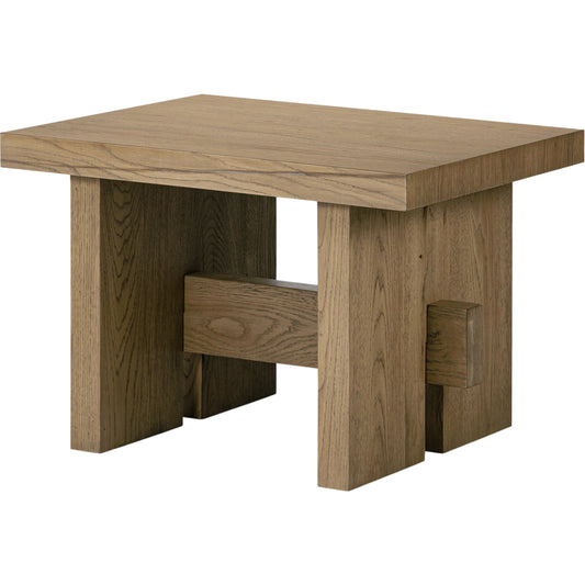 Isaac End Table by Four Hands. Made from thick oak veneer, solid oak in a modern style.