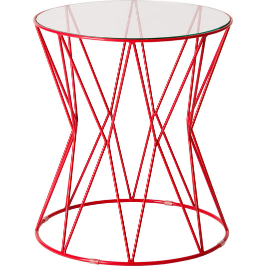 Okedo Metal Table by Emissary USA in red. Made from unique in a modern style.