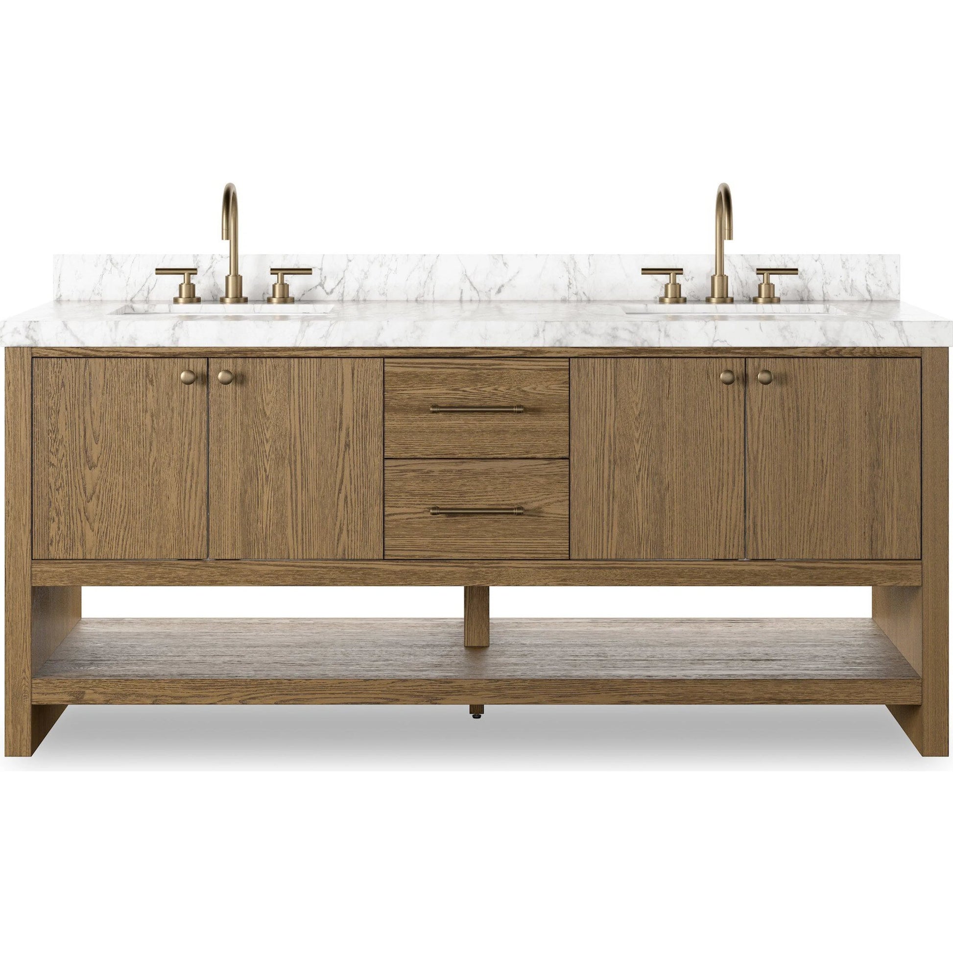 Anthem Double Vanity by Four Hands. Made from thick oak veneer, solid marble in a unique style.