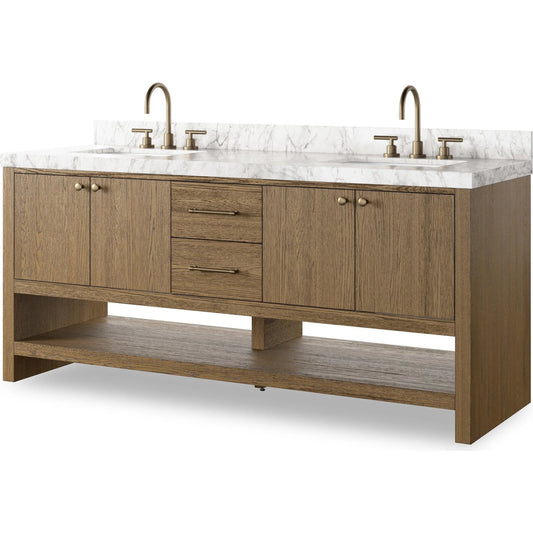 Anthem Double Vanity by Four Hands. Made from thick oak veneer, solid marble in a unique style.