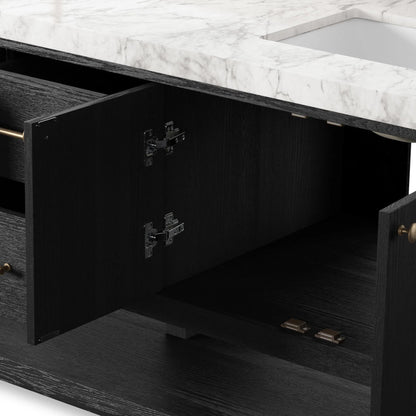 Anthem Double Vanity by Four Hands. Made from thick oak veneer, solid marble in a unique style.