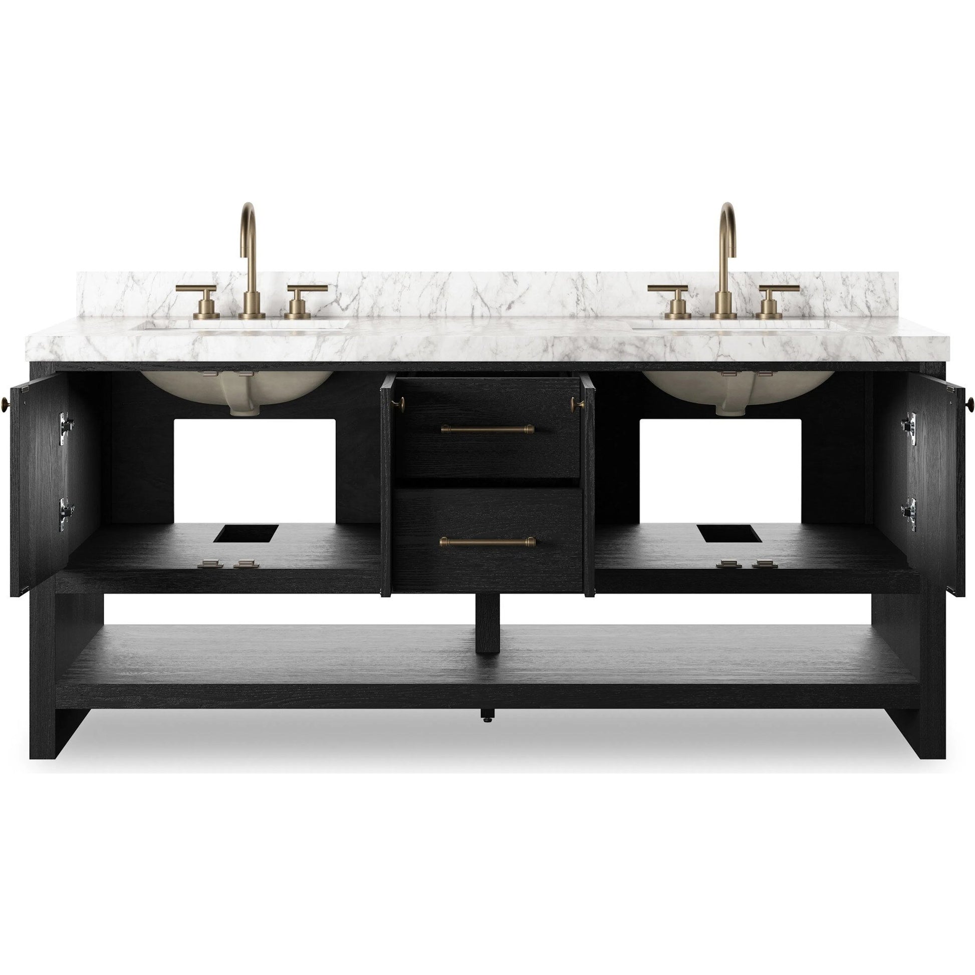Anthem Double Vanity by Four Hands. Made from thick oak veneer, solid marble in a unique style.