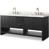 Black Wash Oak Veneer, Carrara Marble