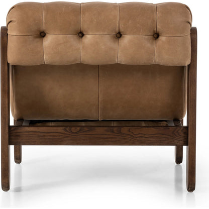 Jeremiah Chair by Four Hands in palermo drift and terra brown ash. Made from top grain leather, solid ash, 100% polyester in a modern style.