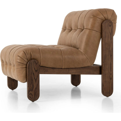 Jeremiah Chair by Four Hands in palermo drift and terra brown ash. Made from top grain leather, solid ash, 100% polyester in a modern style.