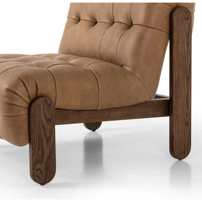 Jeremiah Chair by Four Hands in palermo drift and terra brown ash. Made from top grain leather, solid ash, 100% polyester in a modern style.