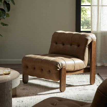 Jeremiah Chair by Four Hands in palermo drift and terra brown ash. Made from top grain leather, solid ash, 100% polyester in a modern style.