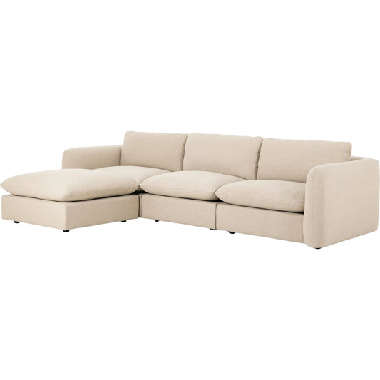 Ingel 3-Piece Sectional by Four Hands. Made from 39% linen, 35% cotton, 26% polyester, poplar plywood, 100% polyester in a modern style.