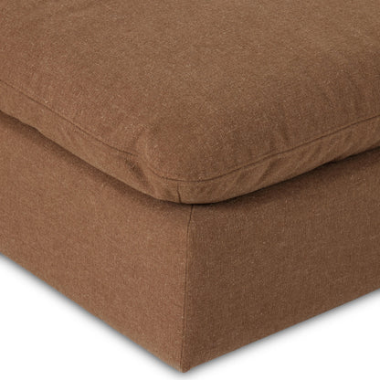 Ingel 4-Piece Sectional with Ottoman by Four Hands in antwerp cafe. Made from 39% linen, 35% cotton, 26% polyester, poplar plywood, 100% polyester in a modern style.
