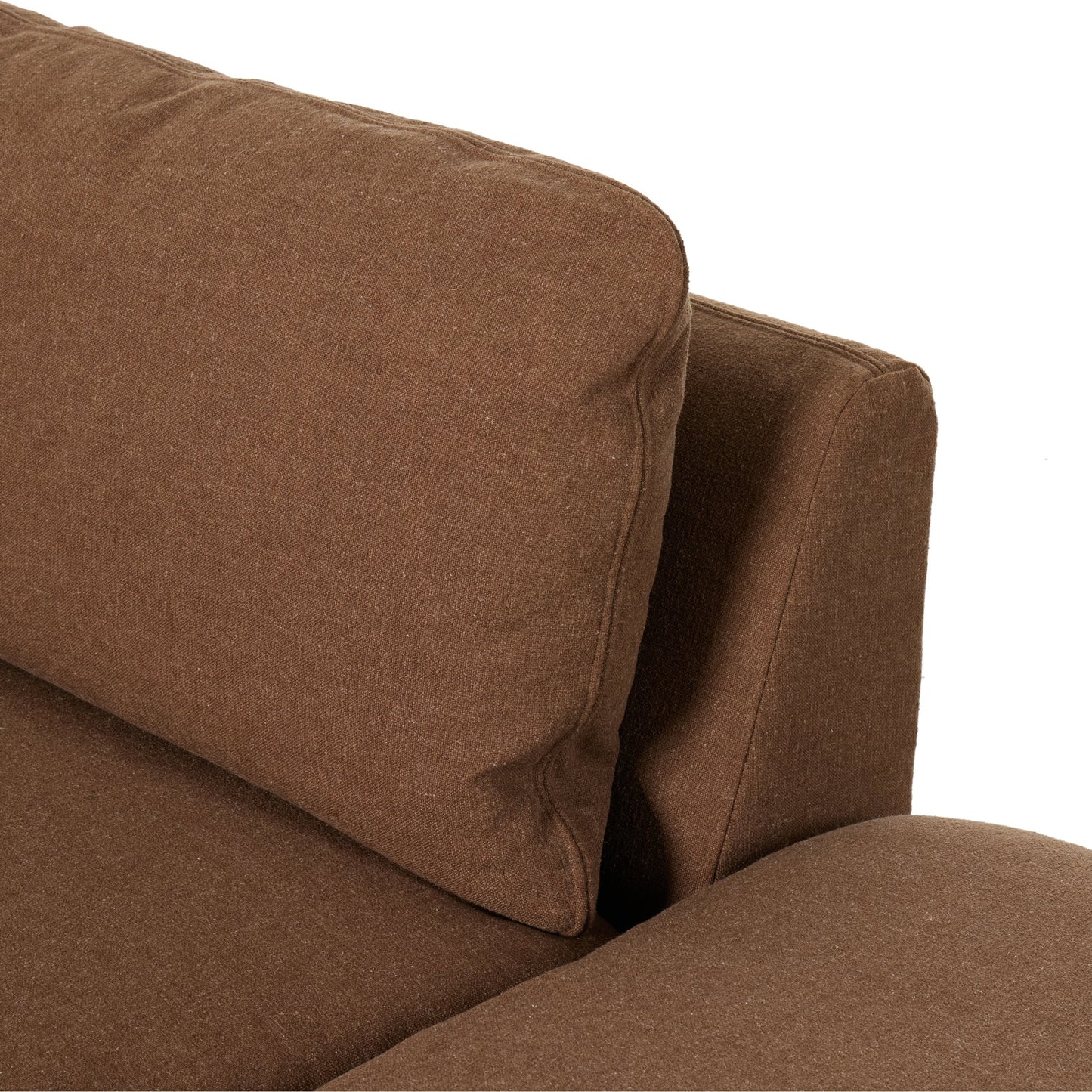007 SI-2074379 | Closeup | Ingel 4-Piece Sectional with Ottoman by Four Hands in antwerp cafe. Made from 39% linen, 35% cotton, 26% polyester, poplar plywood, 100% polyester in a modern style.