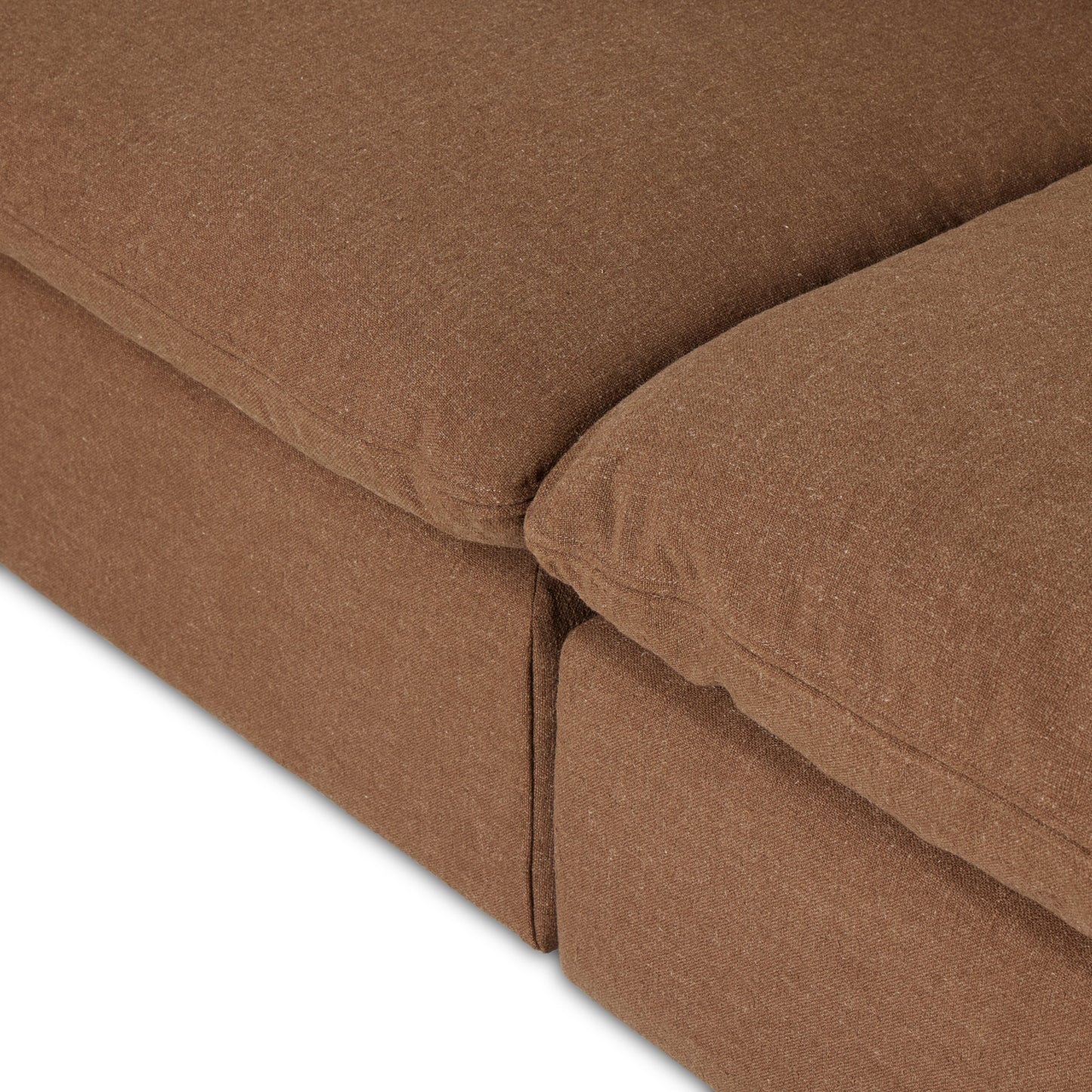 010 SI-2074379 | Closeup | Ingel 4-Piece Sectional with Ottoman by Four Hands in antwerp cafe. Made from 39% linen, 35% cotton, 26% polyester, poplar plywood, 100% polyester in a modern style.
