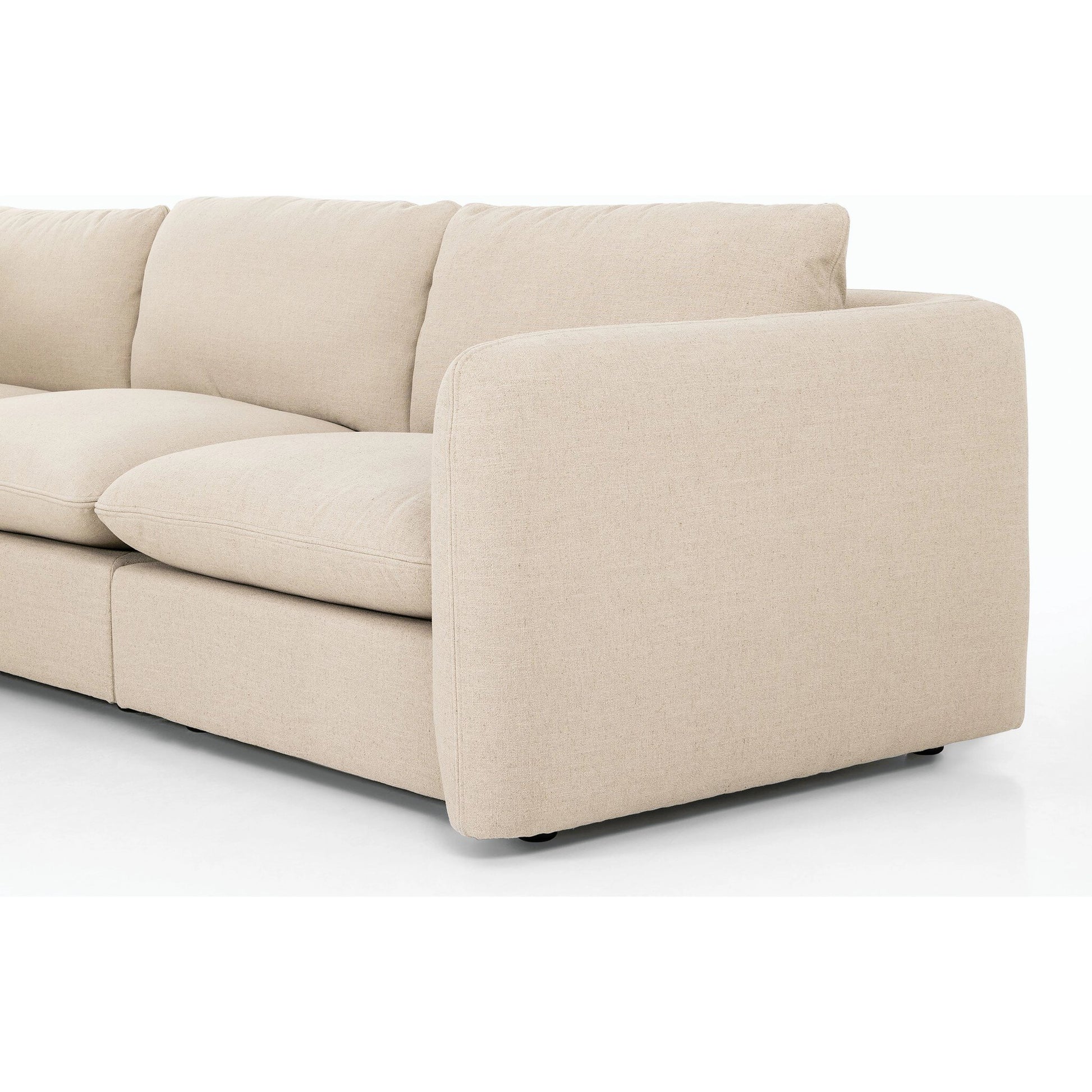 Ingel 5-Piece Sectional by Four Hands. Made from 39% linen, 35% cotton, 26% polyester, poplar plywood, 100% polyester in a modern style.